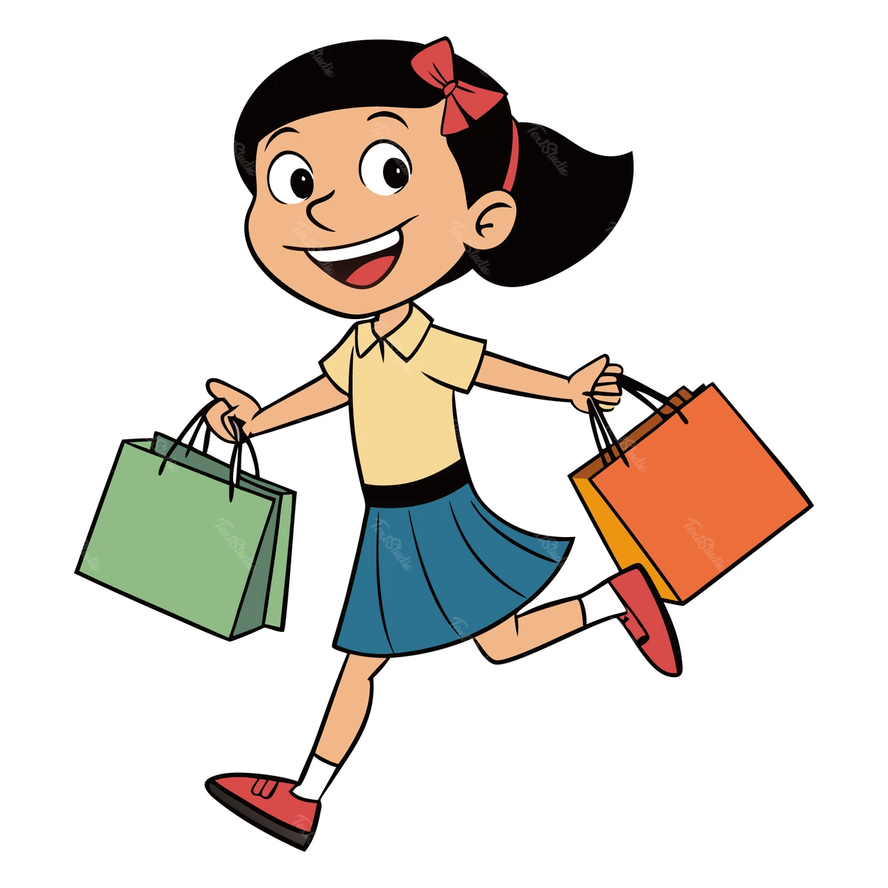 Cartoon-Charakter Einkaufen Illustration