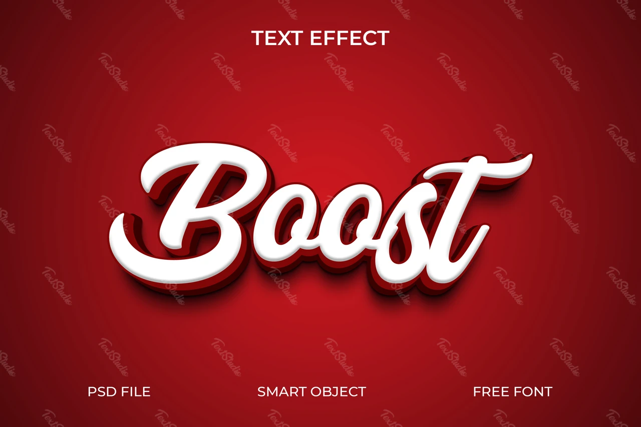3D Script Text Effect with Shadow