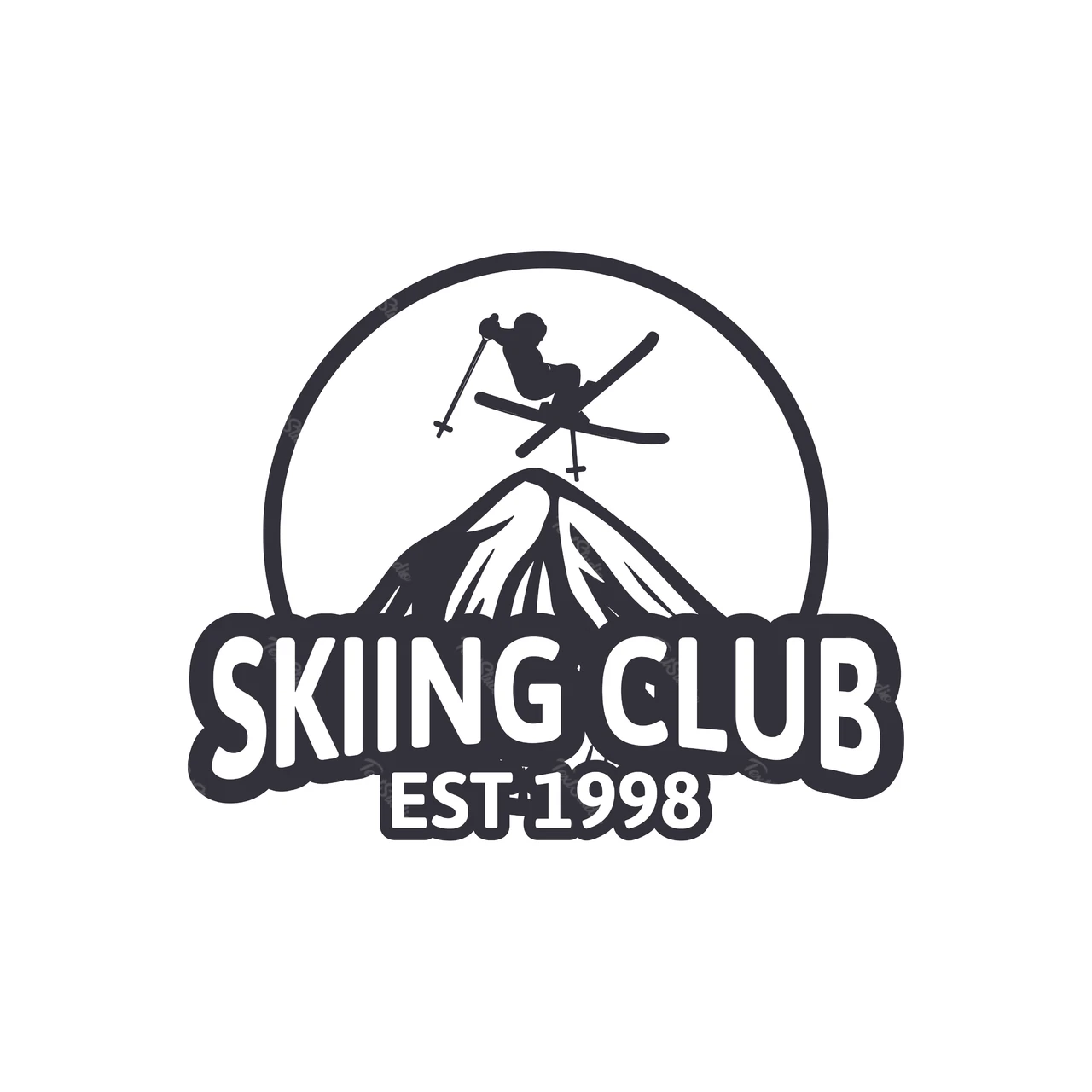 Vintage Skiing Club Logo Design