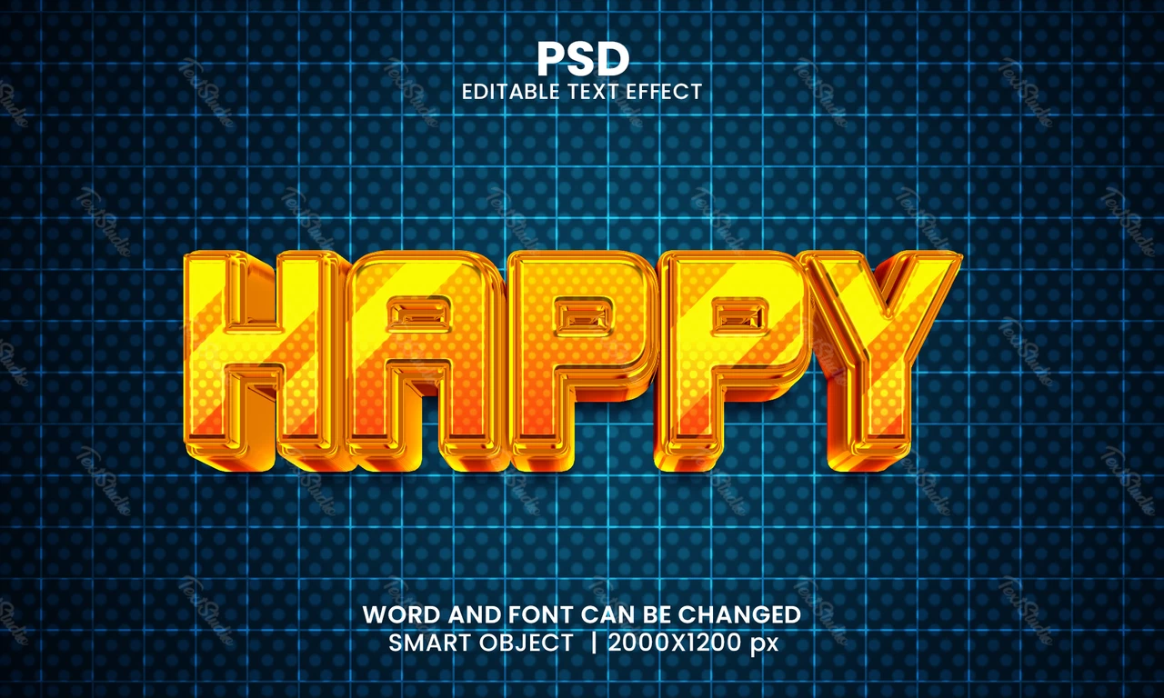 Счастливый 3d текстовый эффект