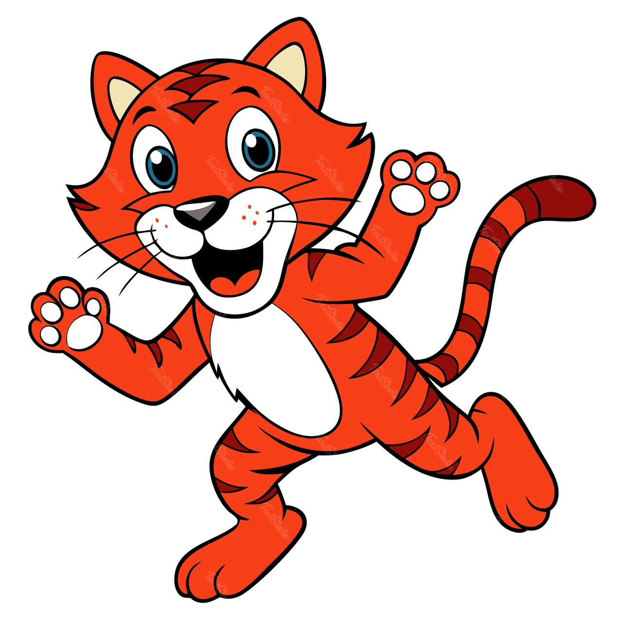 Cartoon-Stil verspielt Tiger Charakter