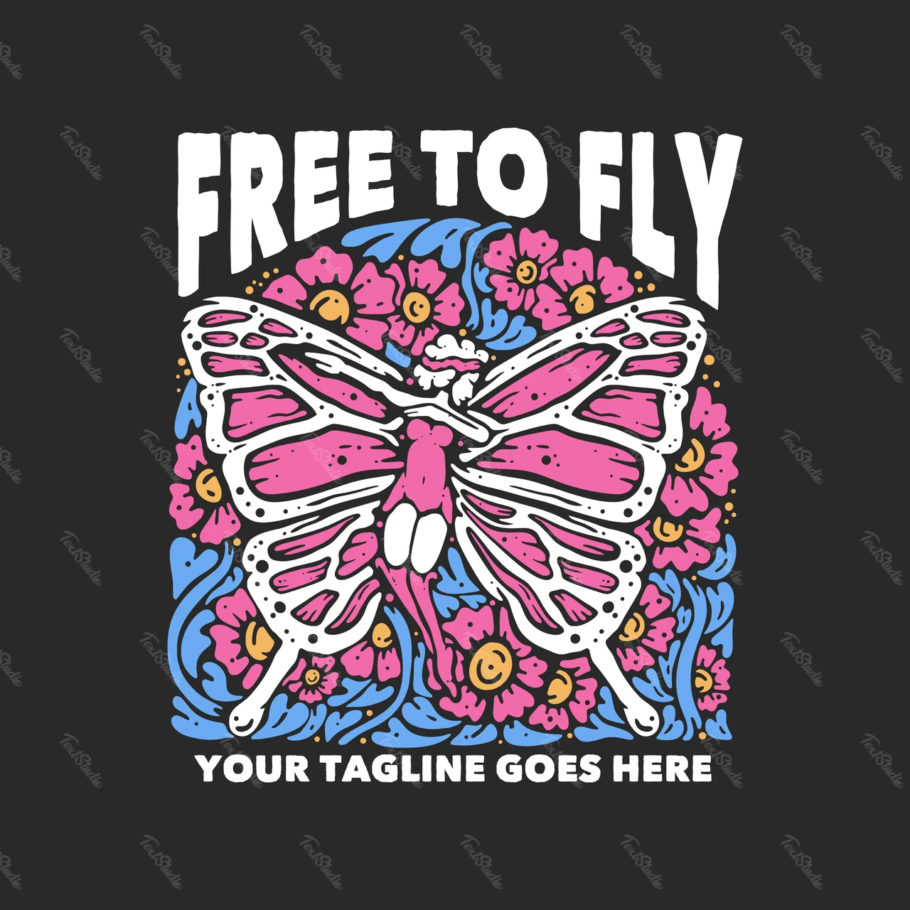Vintage Floral Butterfly Illustration