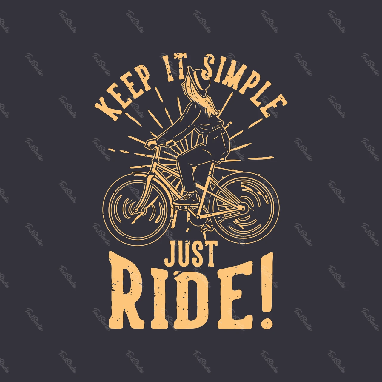ヴィンテージ自転車のイラストとテキスト