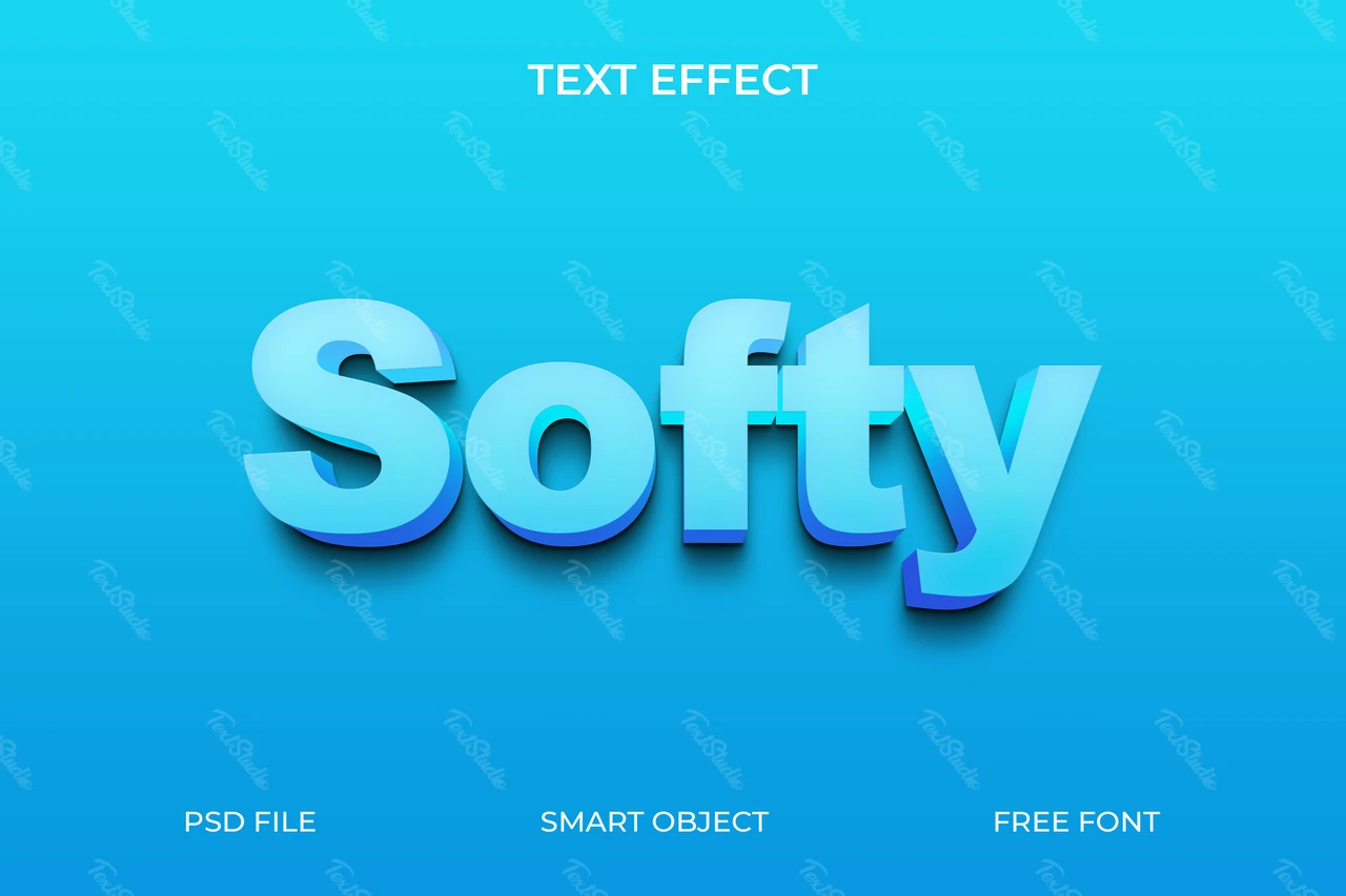 Efecto de texto suave en 3d con estilo degradado