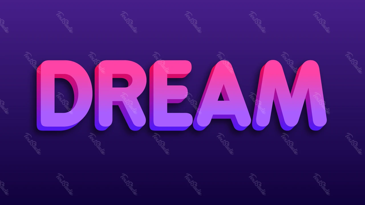 Purple Pink 3D Text