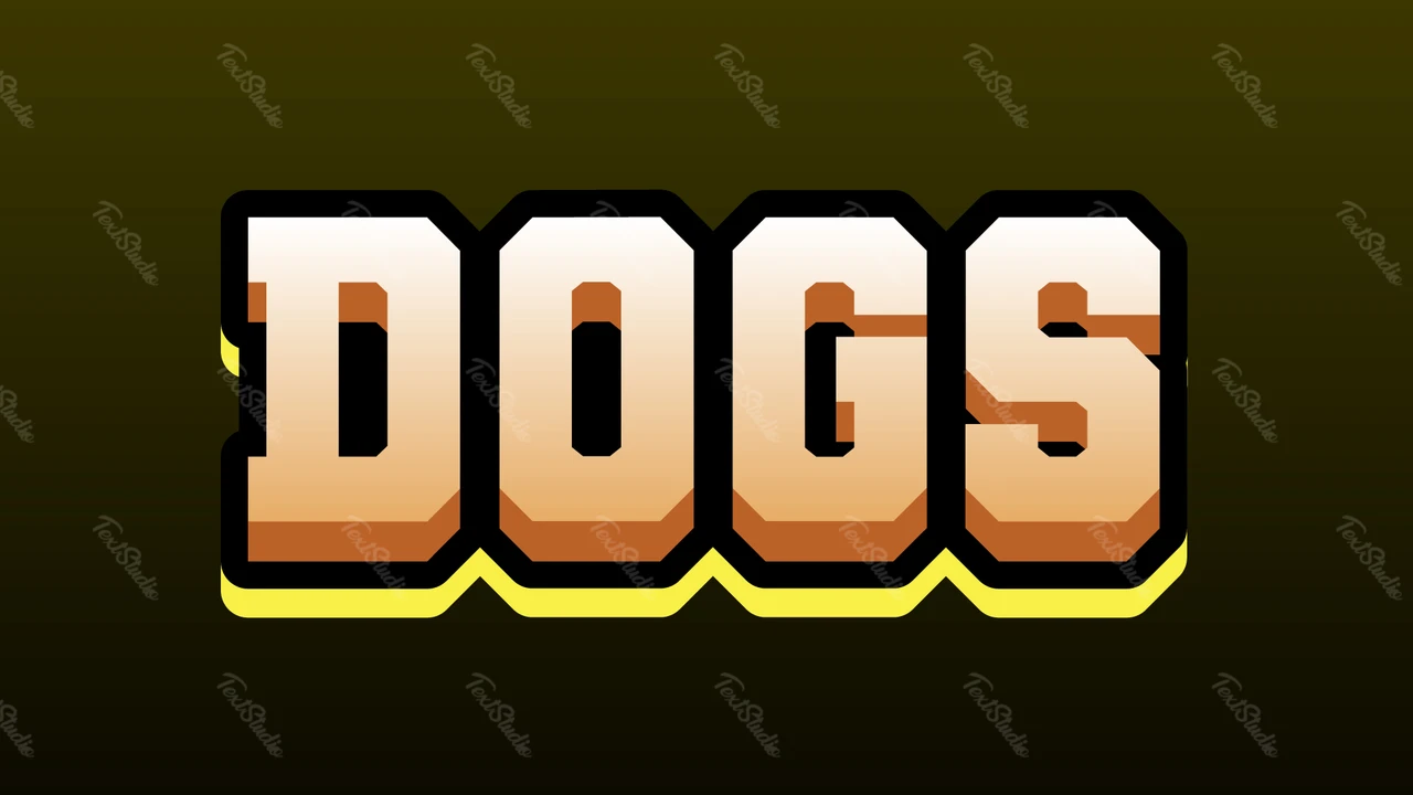 Effet de texte jaune chien