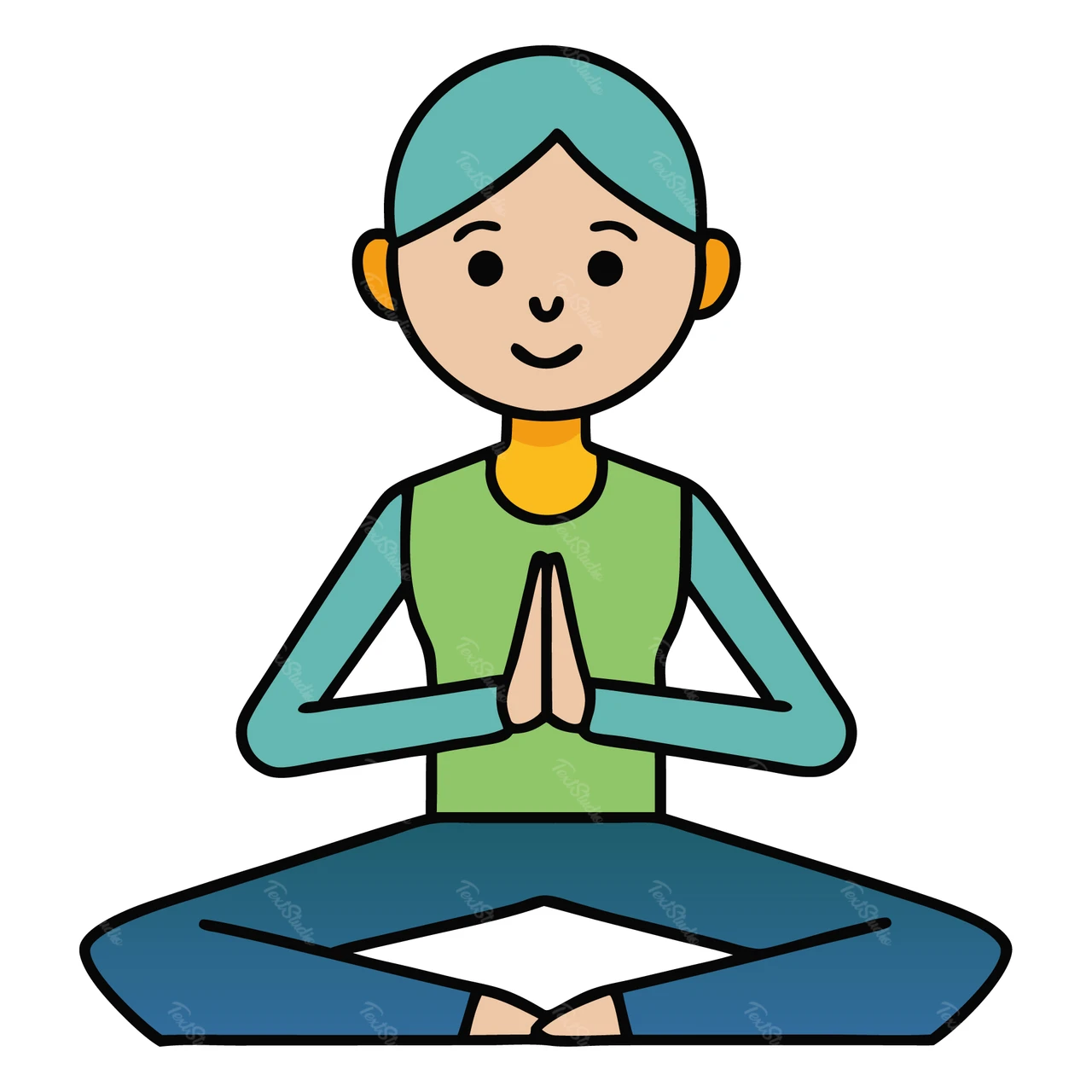 Illustration de yoga à plat