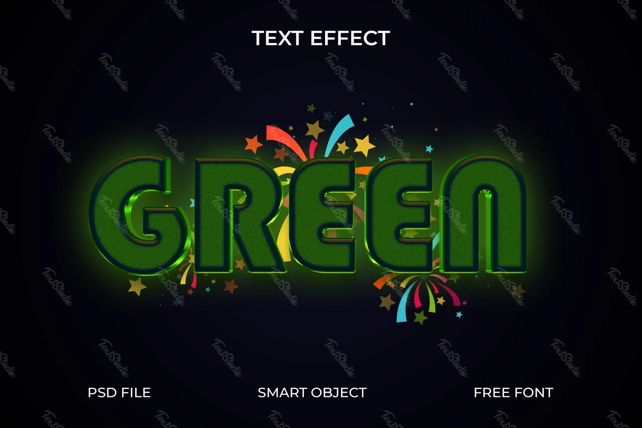 Effet de texte néon festif avec accents colorés