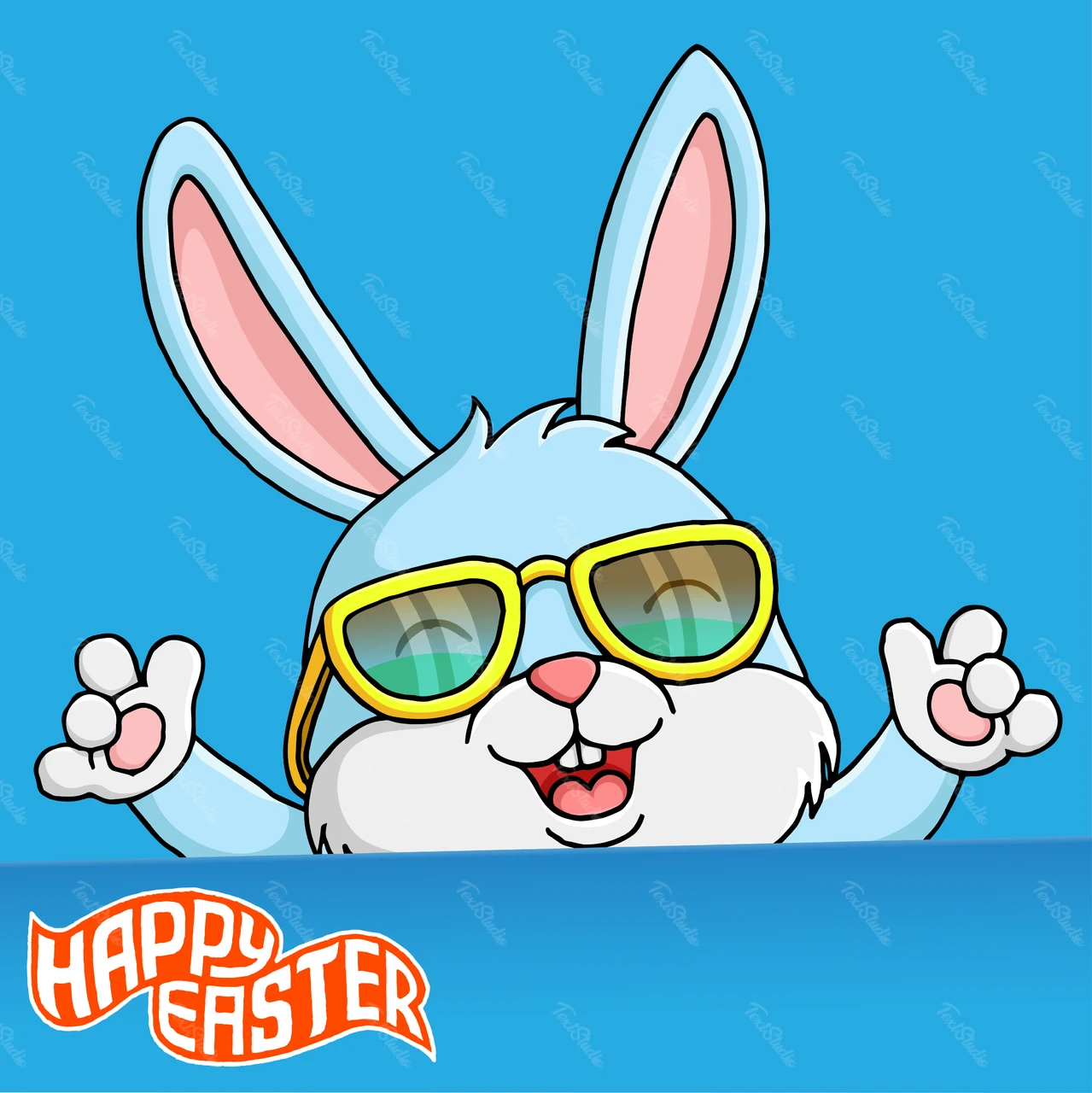 Cartoon Style Easter Bunny Illustration
