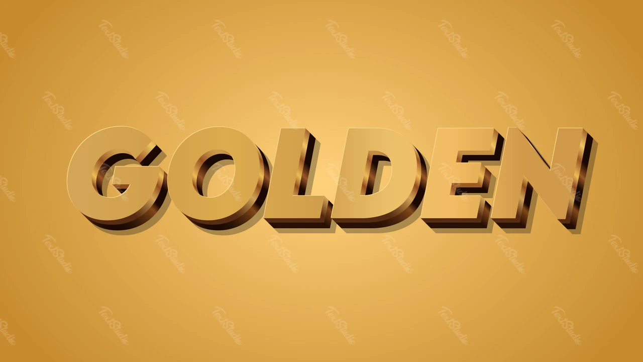 Lujoso efecto de texto dorado en 3D