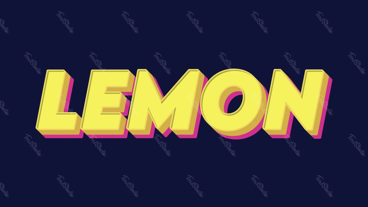 Vibrant Lemon Yellow 3D Text Effect