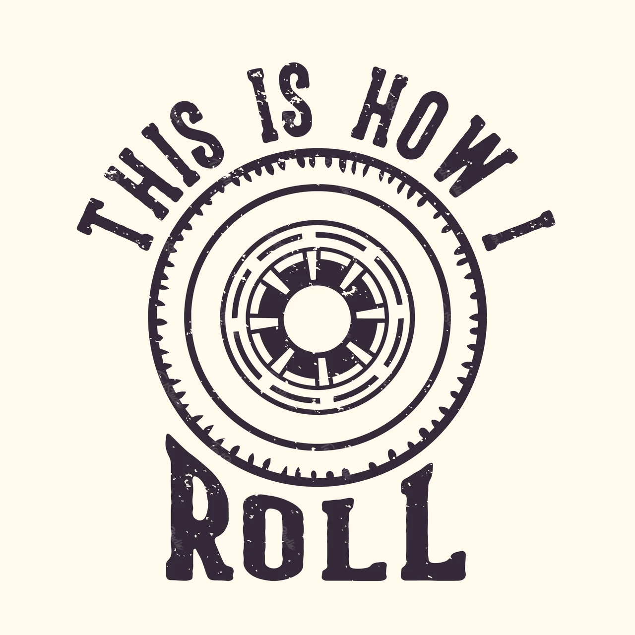 Vintage Wheel Typography Design