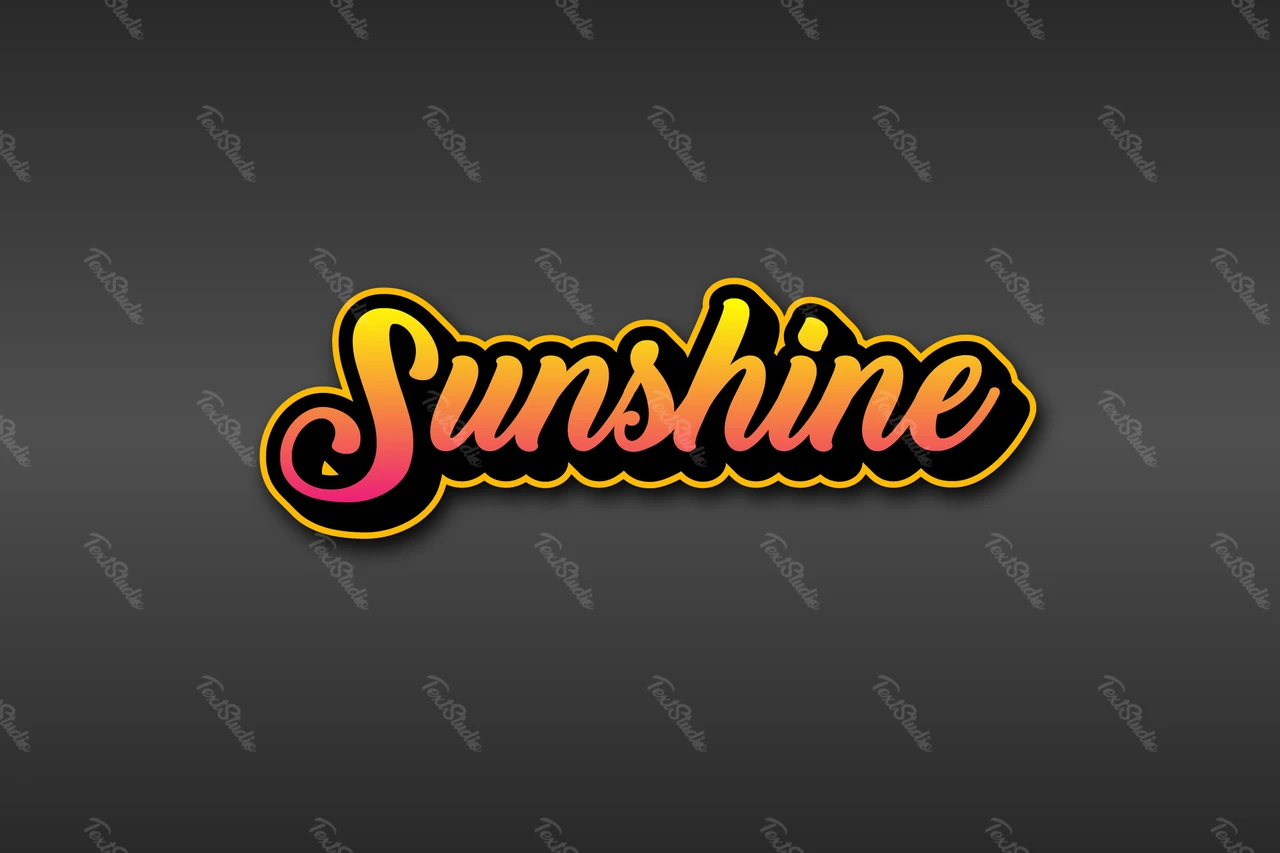 Texte 3d dégradé coucher de soleil vintage