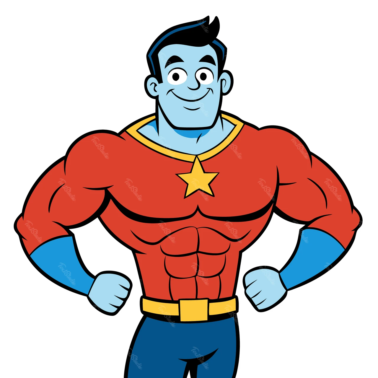 Cartoon Superhero Character Illustration