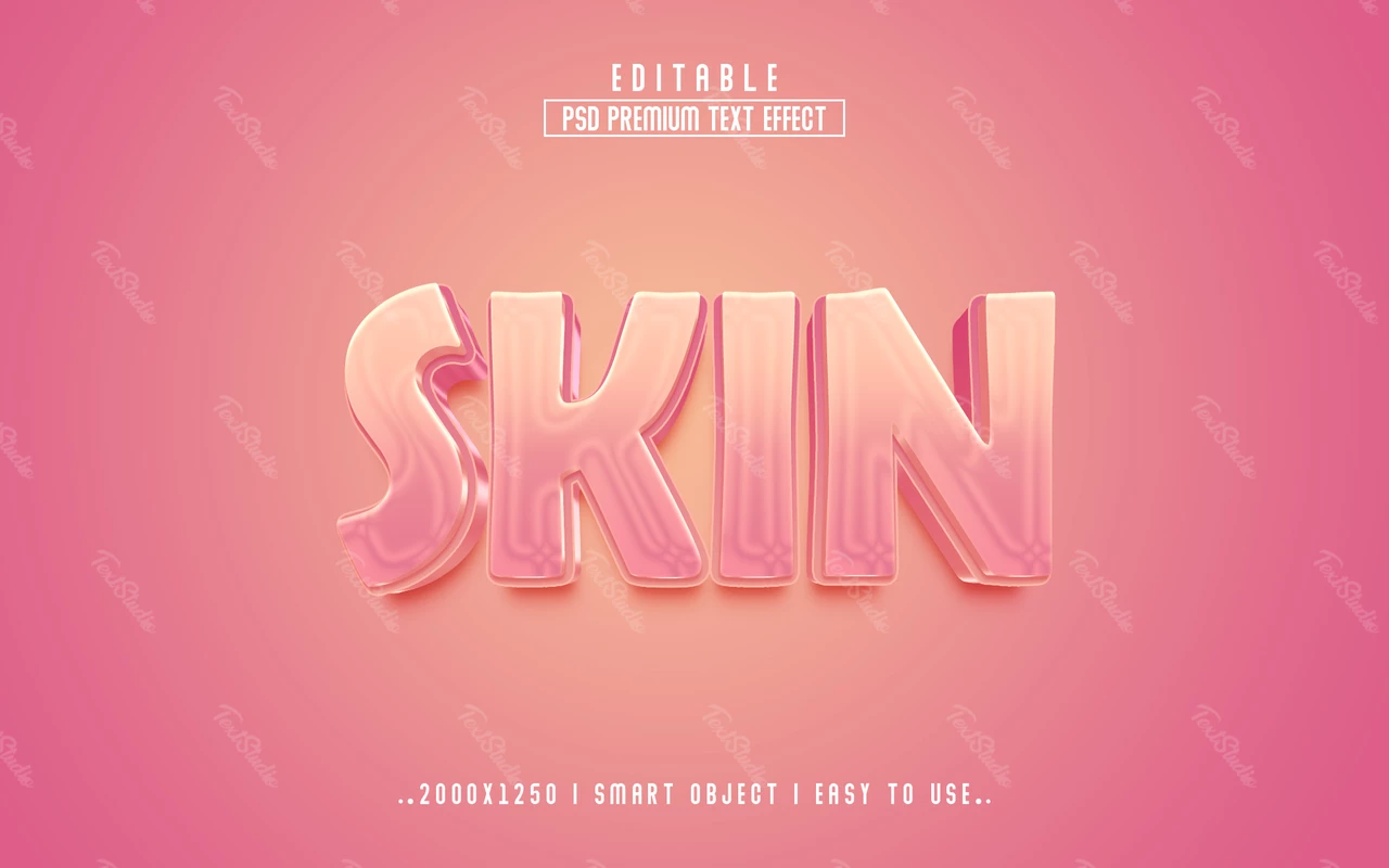Effet texte 3d peau rose
