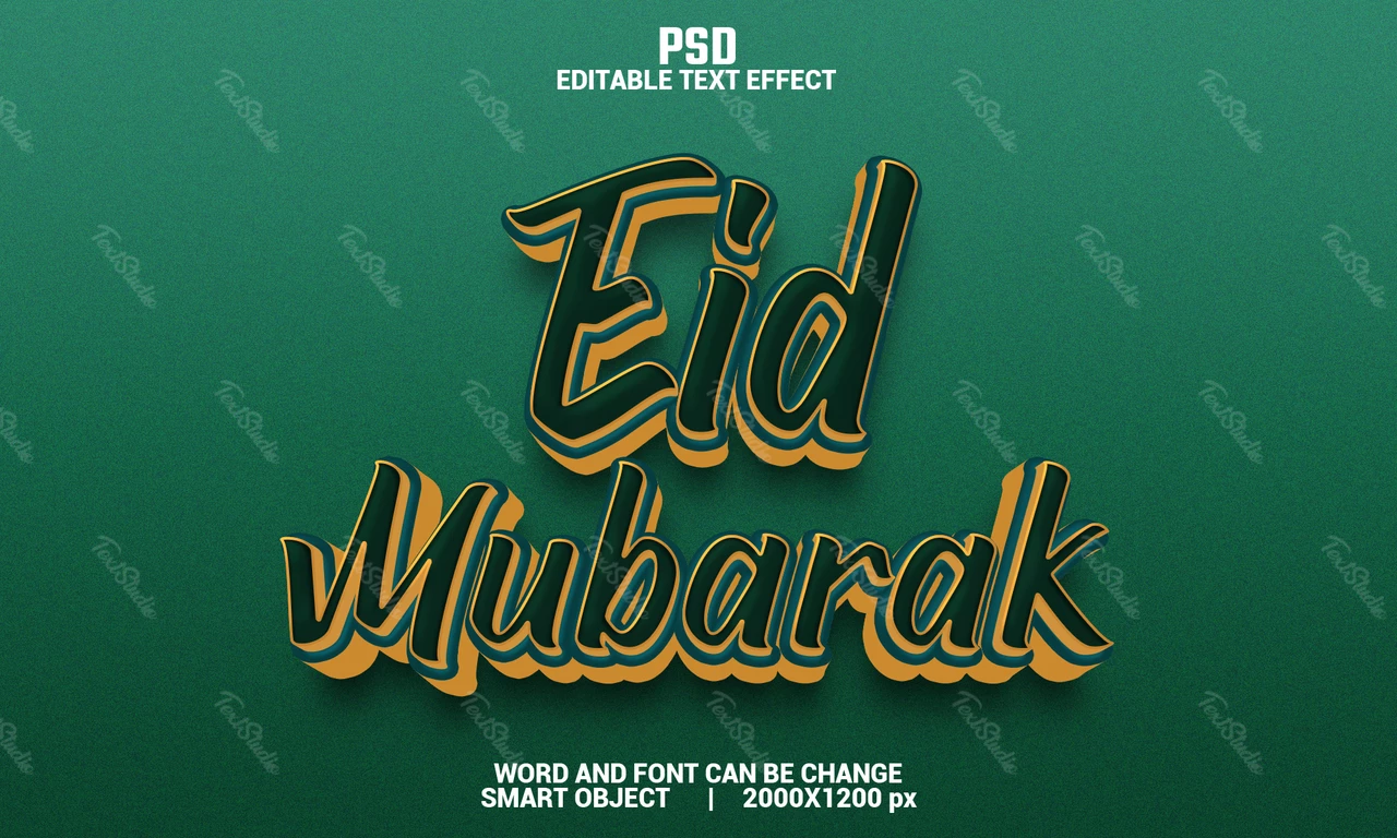 Efecto de texto Eid mubarak