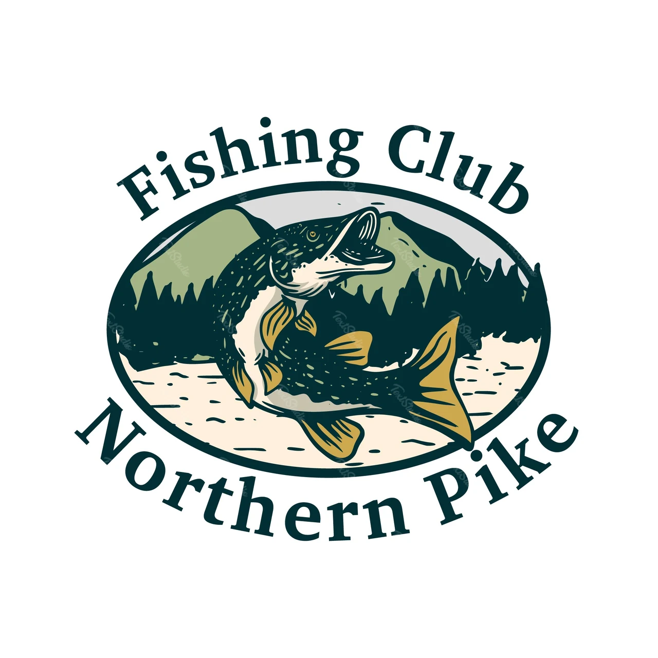 Vintage Badge Logo for Fishing Club