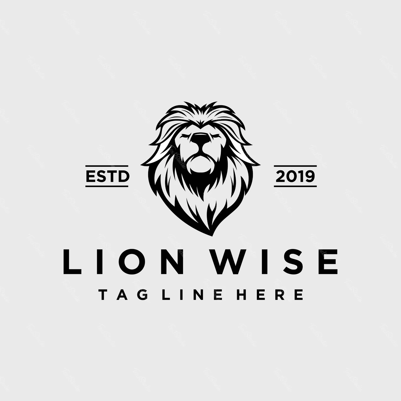 Vintage Logo with Lion Illustration