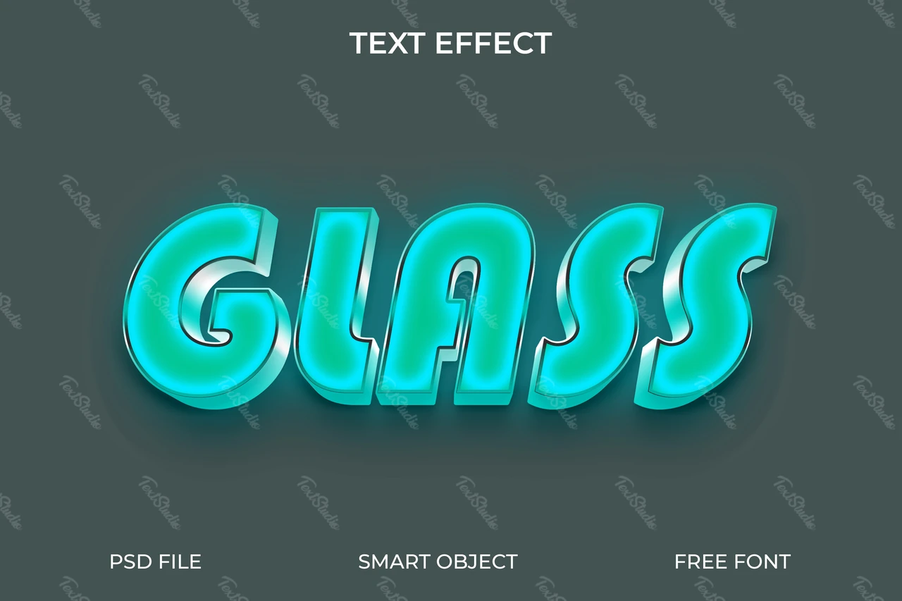 Glasachtig teksteffect met neongloed