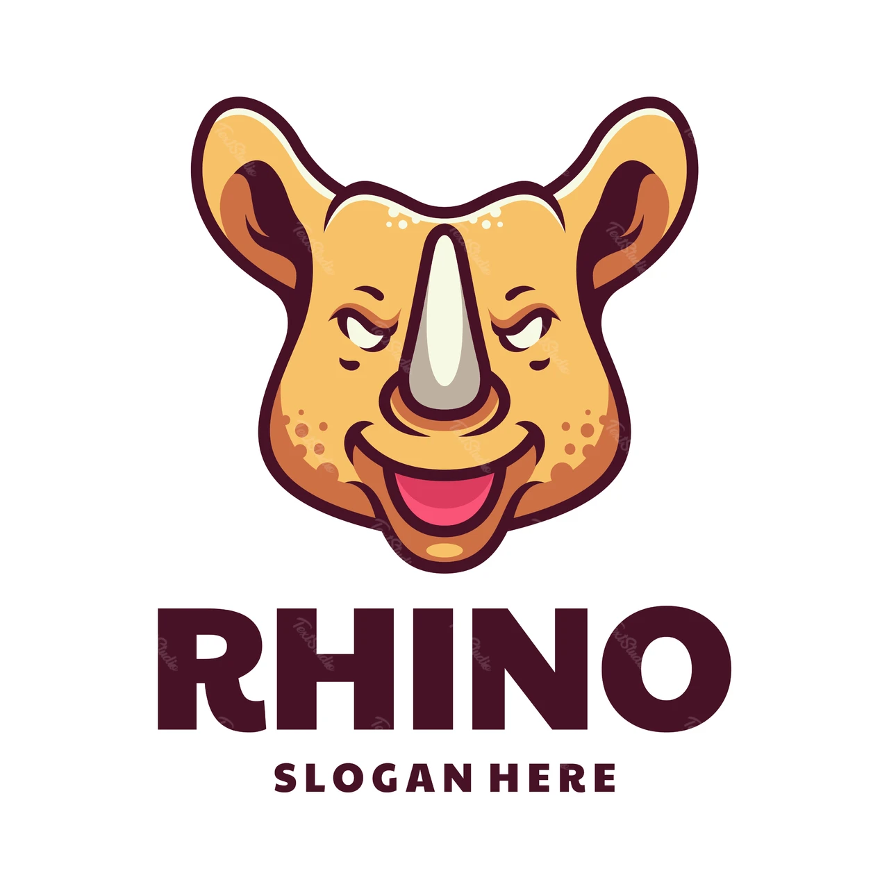 Cartoon Style Rhino Logo Design