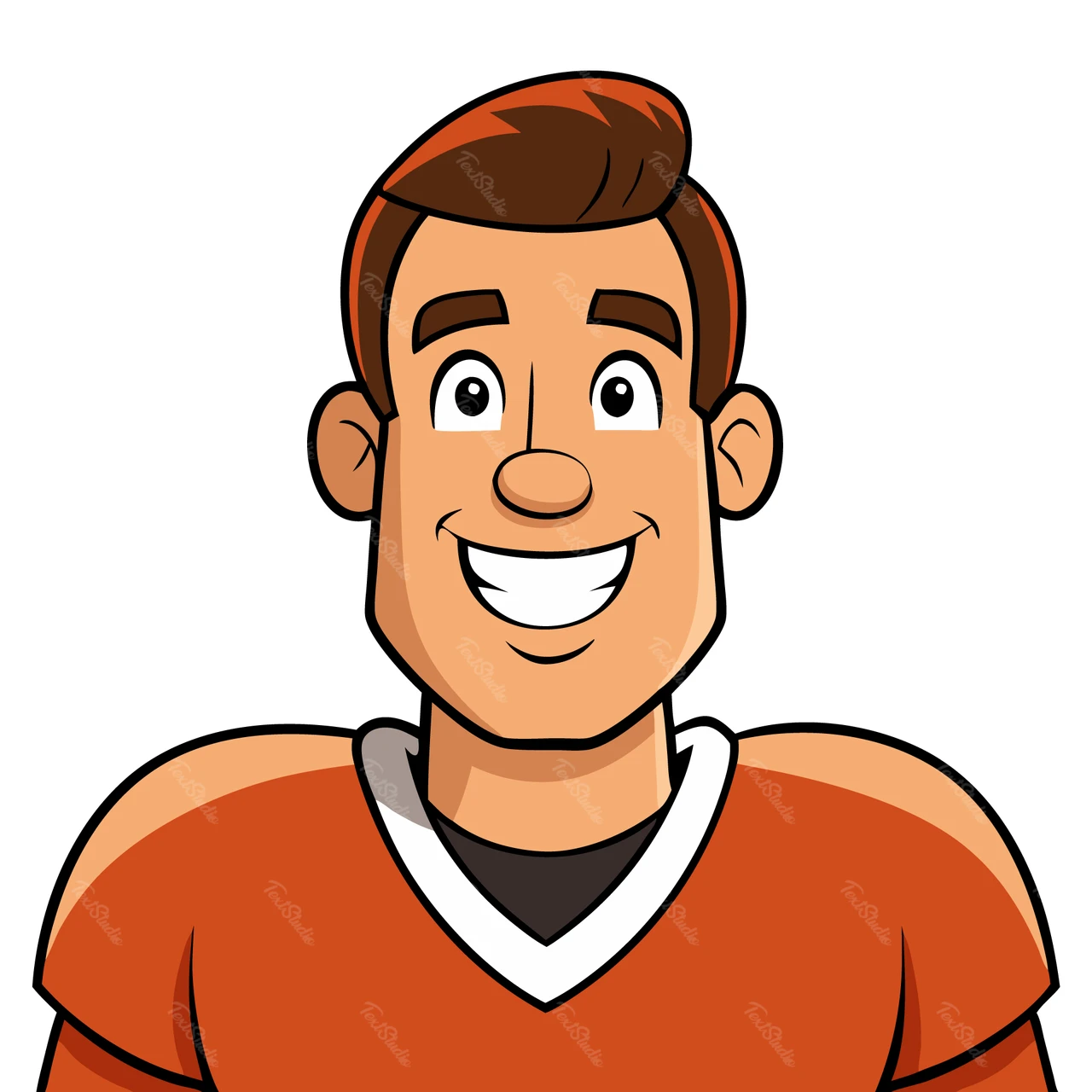 漫画スタイルの陽気なサッカー選手