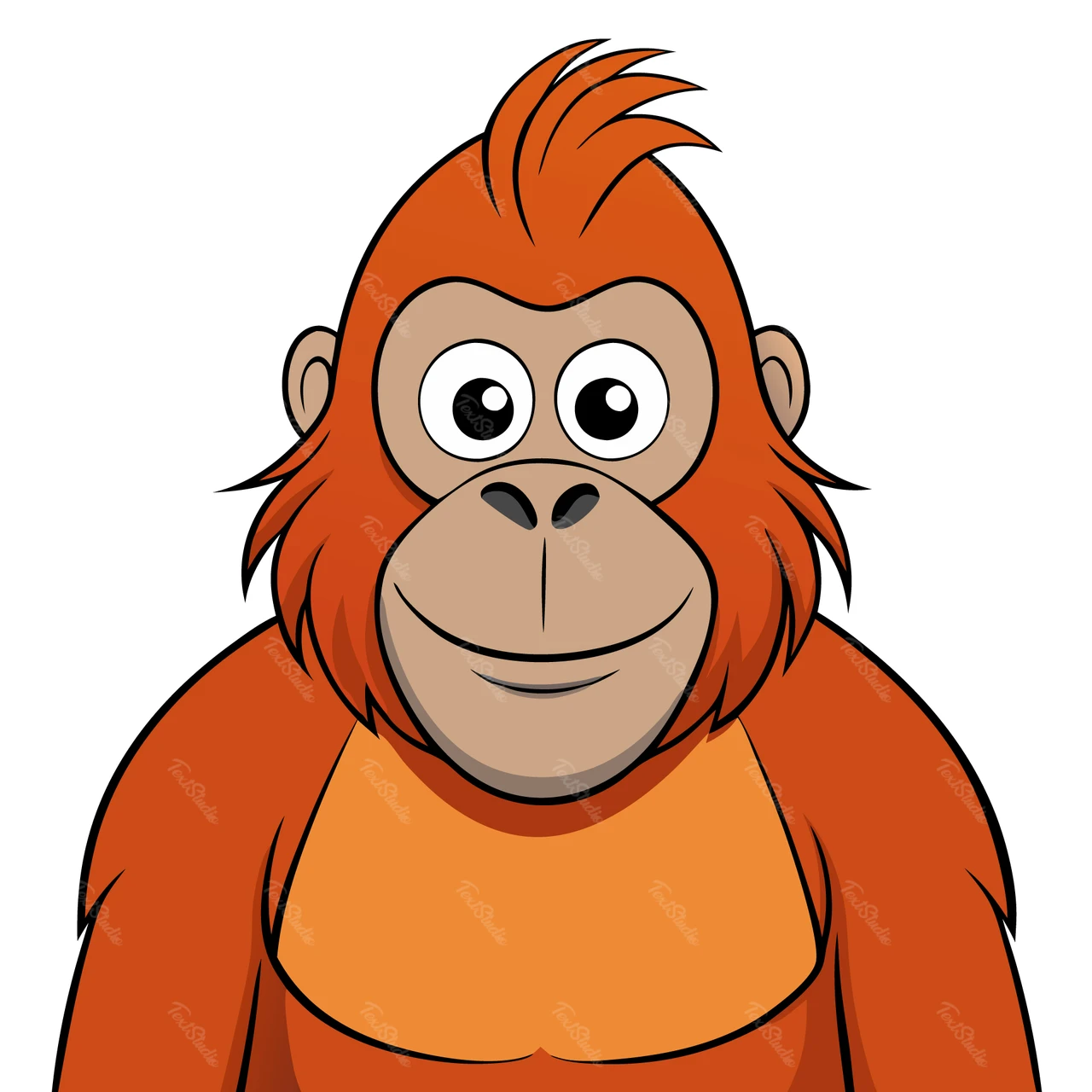 Ilustração de personagem de macaco em estilo cartoon
