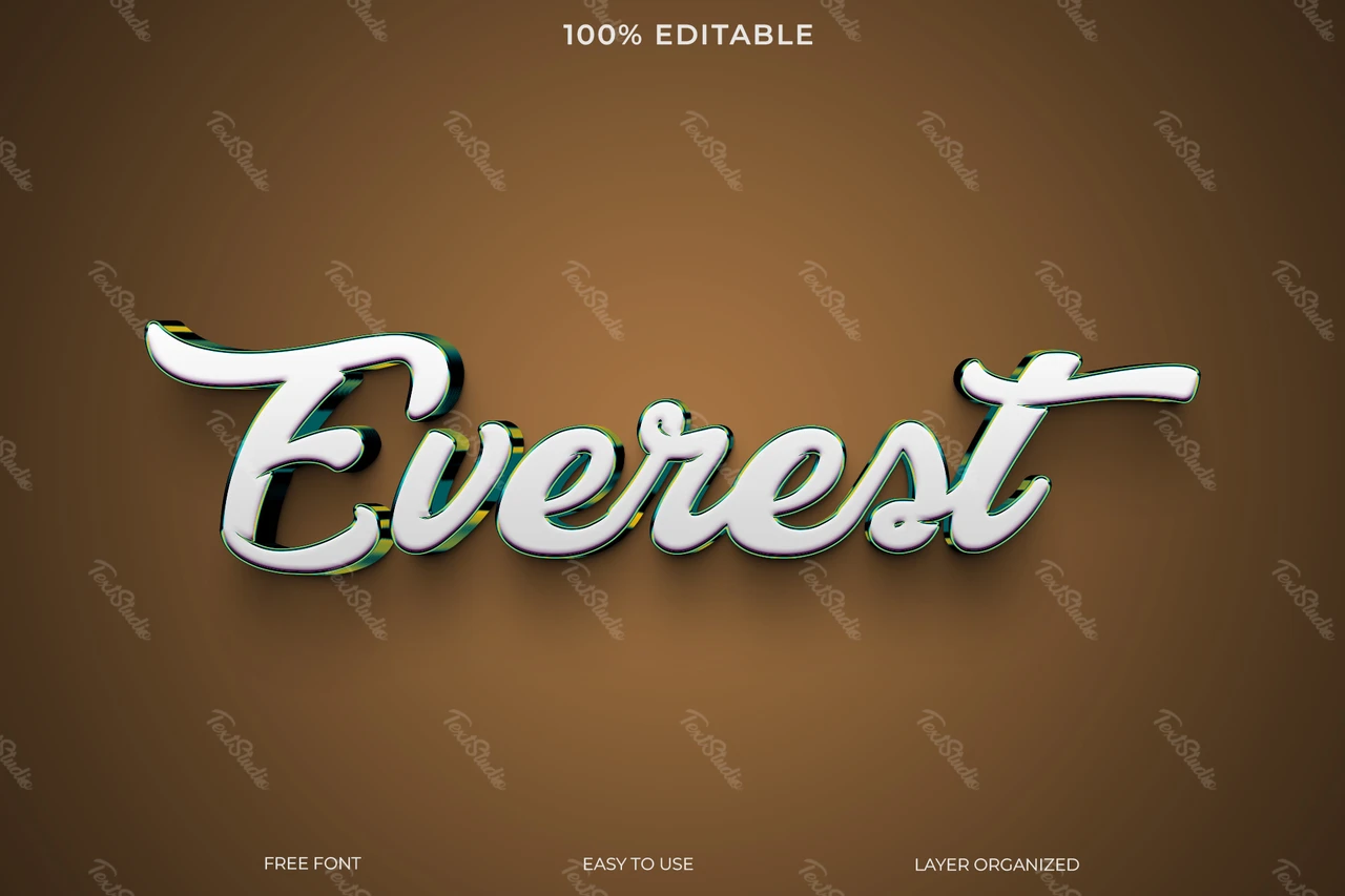 Efekt stylu tekstu Everest
