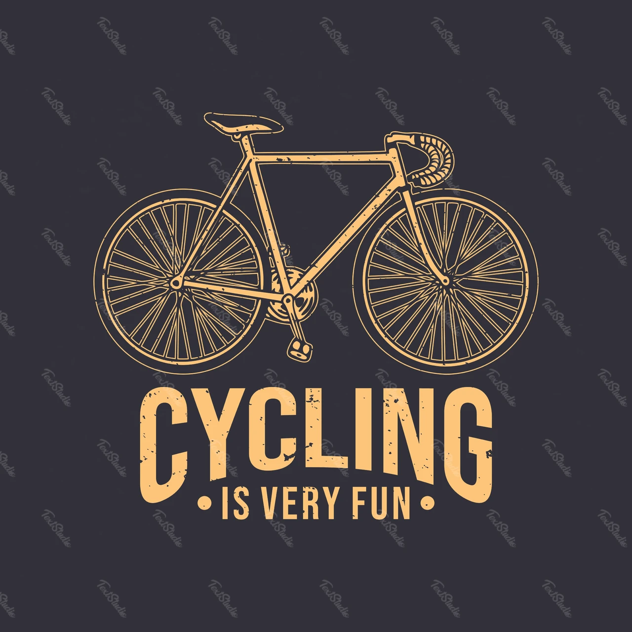 Vintage Bicycle Illustration with Text