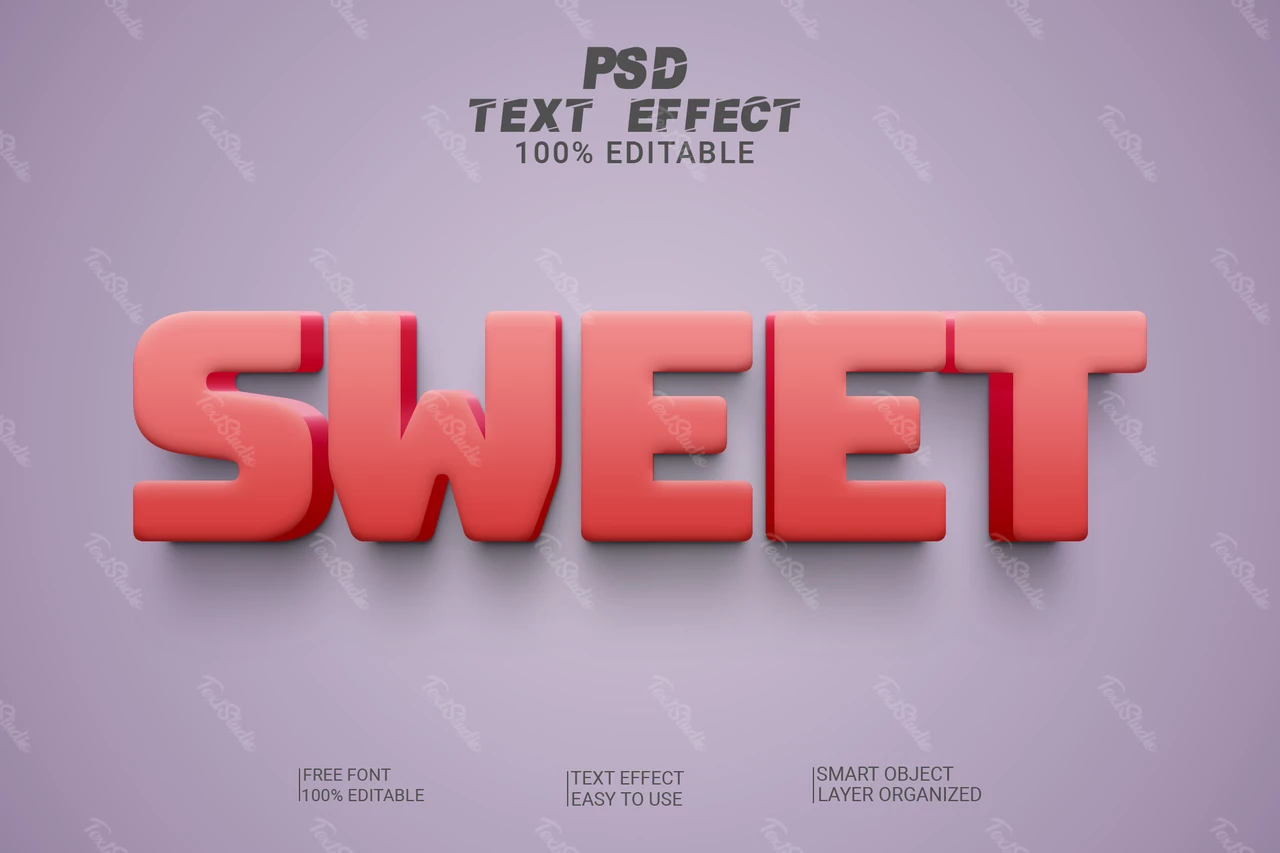 Dulce efecto de estilo de fuente 3D