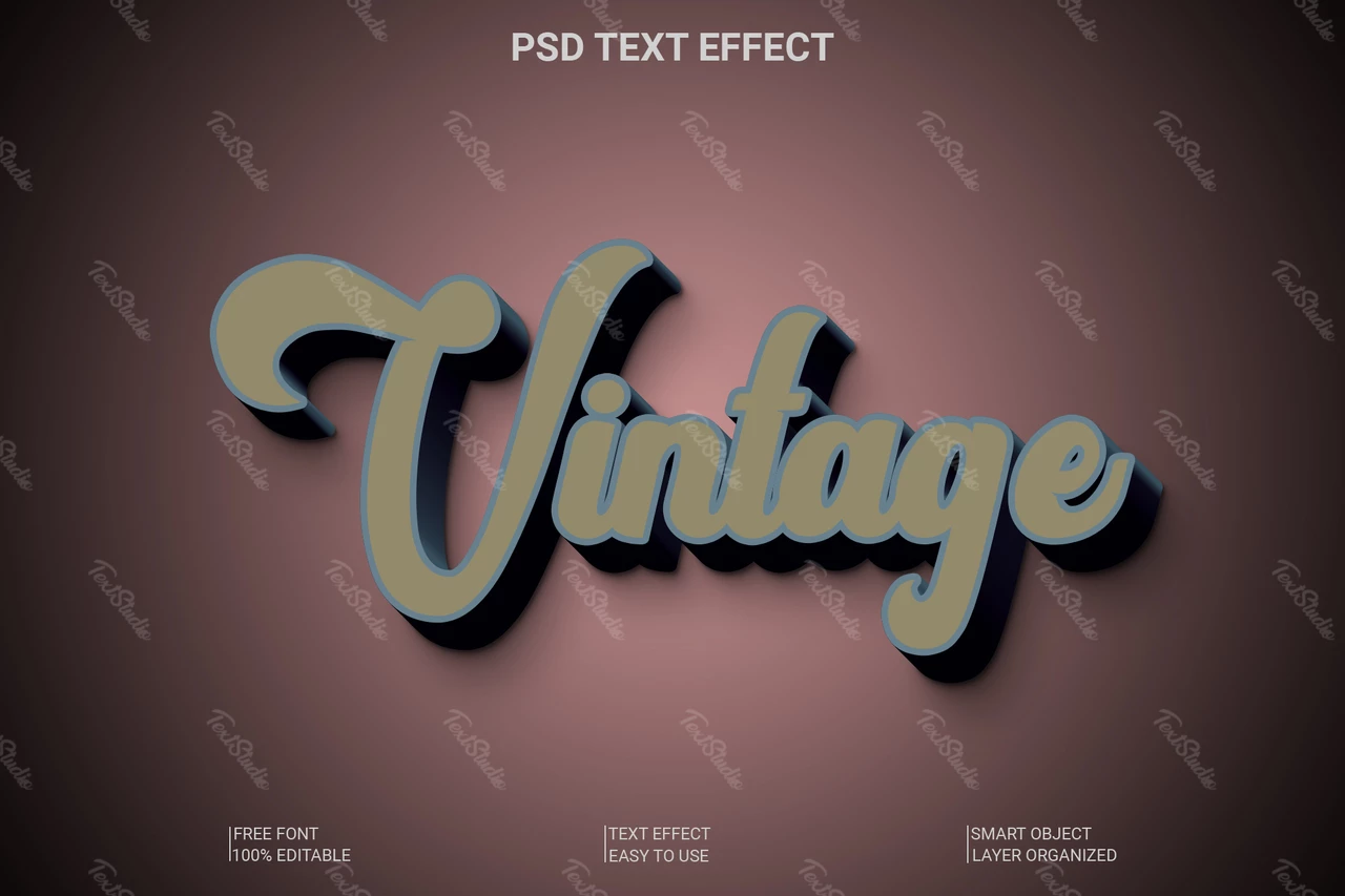 Efeito de estilo de fonte 3d de clube vintage