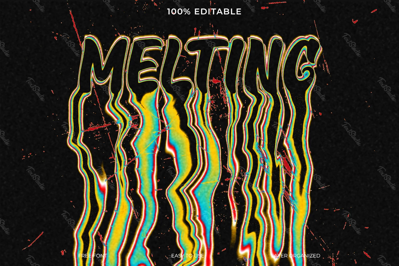 Melting Abstract Acid Trip Font Style Text Effect
