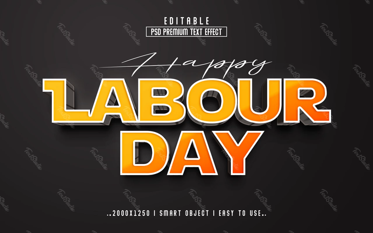 Happy Labor Day-tekststijleffect