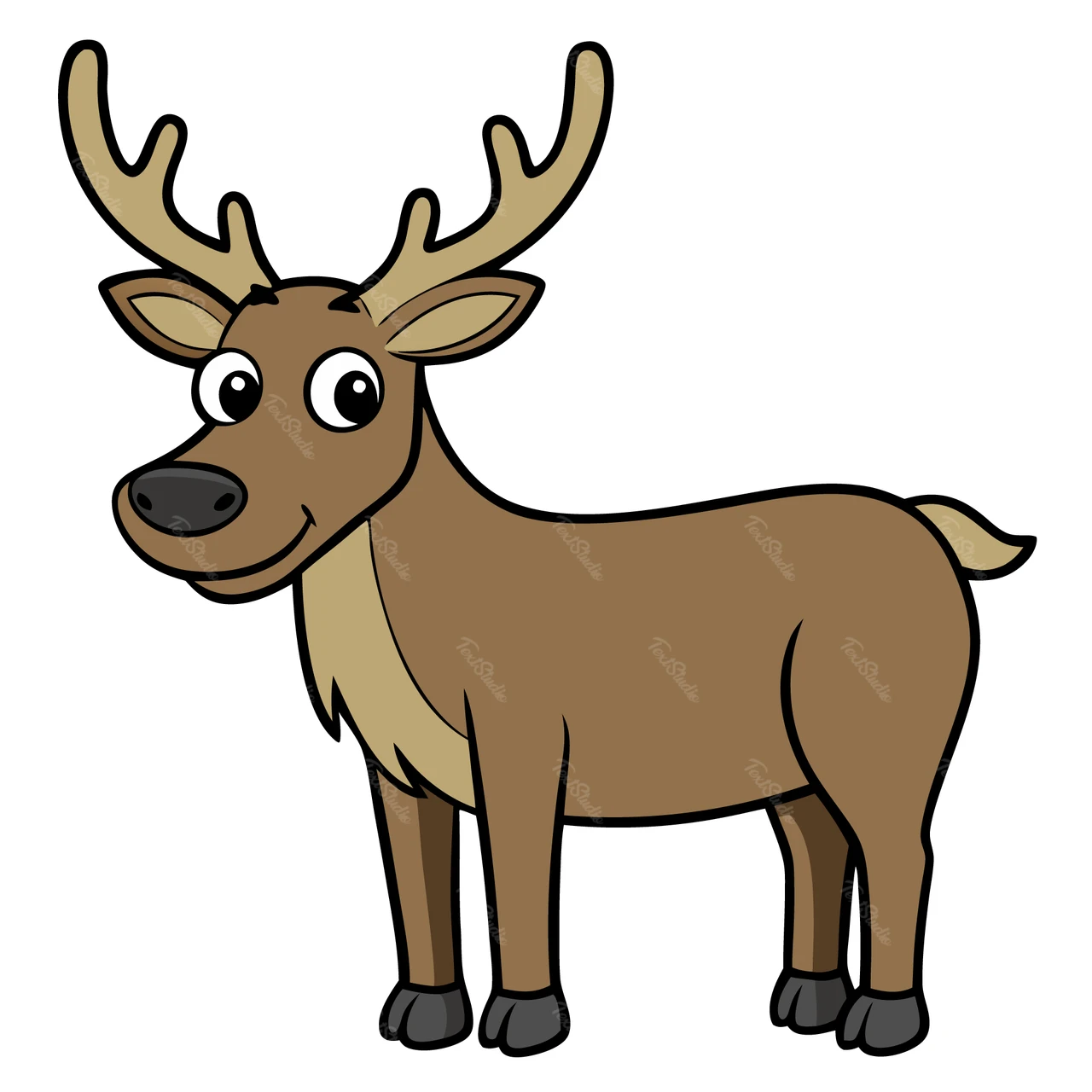 Ilustracja renifera w stylu kreskówkowym
