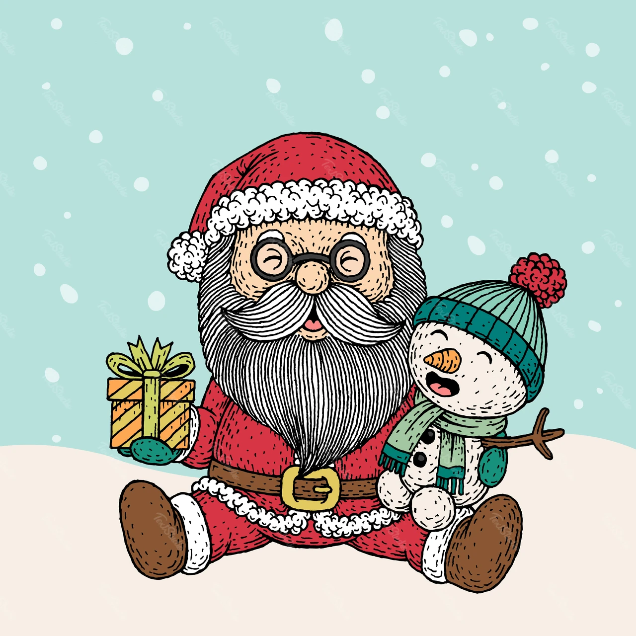 Hand-Drawn Christmas Illustration Style