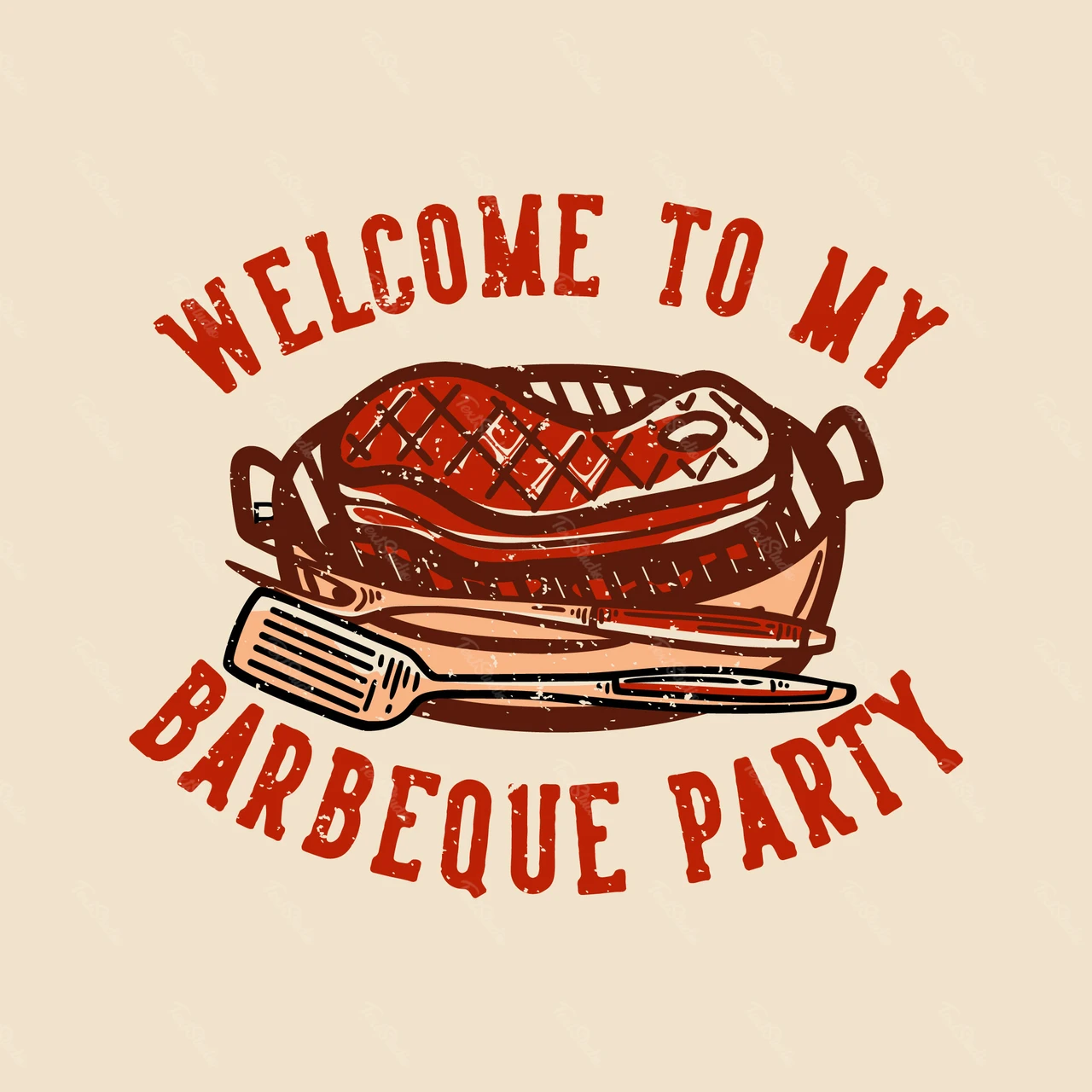 Invito a una festa barbecue vintage