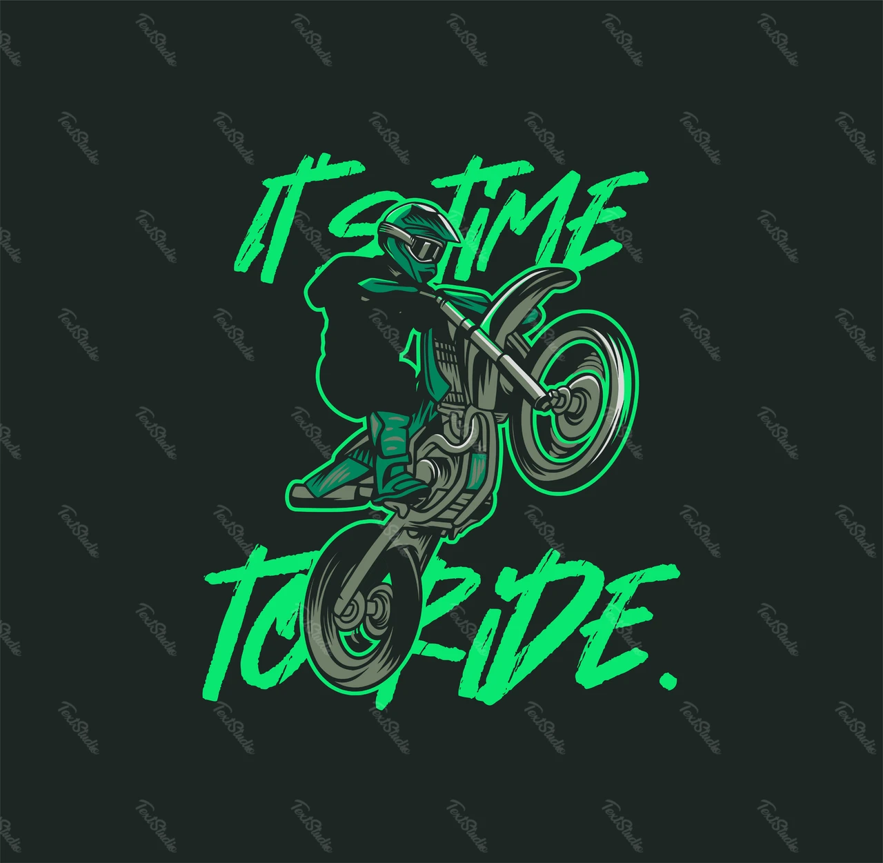 Neon-Stil Motorrad Illustration