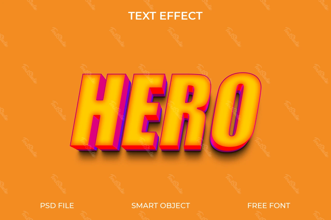 3d retro teksteffect met levendige kleuren