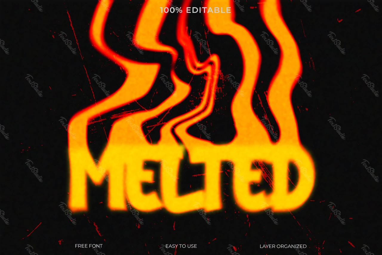 Geel gesmolten lettertype-stijleffect