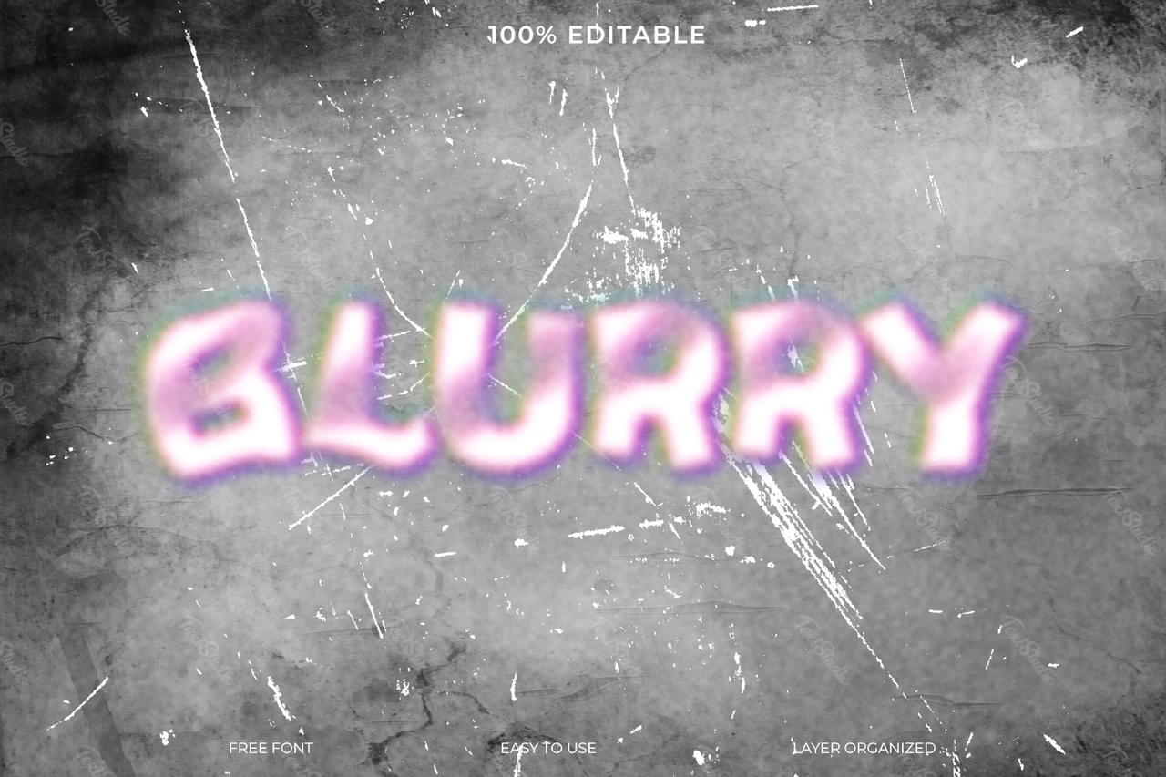 Effet de texte flou, déformé et de style grunge