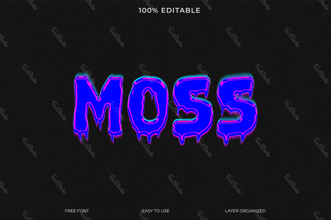 Style de police Moss effet de texte