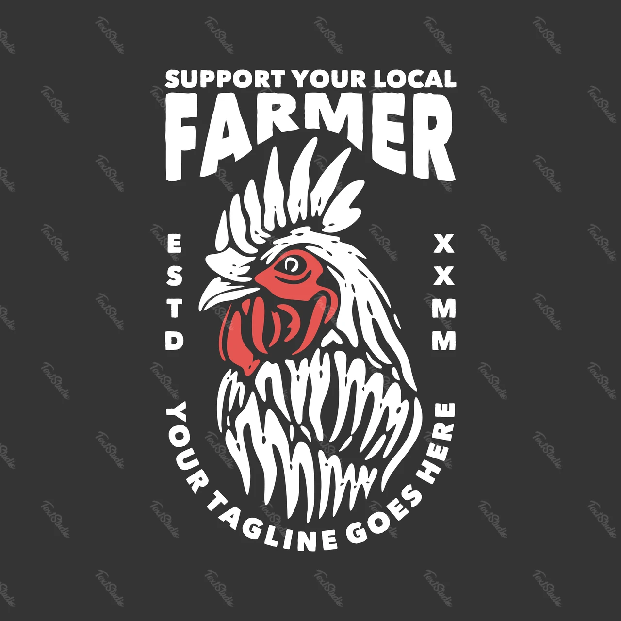 Vintage Farmhouse Chicken Illustration