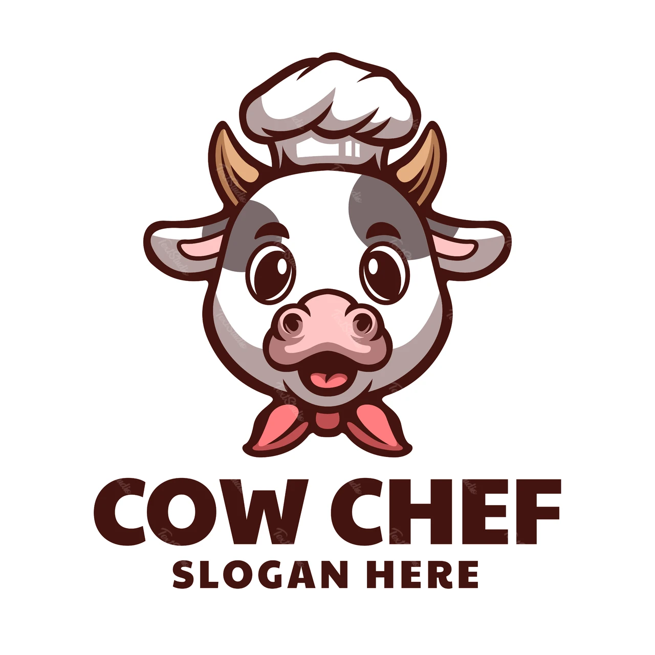 Cartoon Mascot Logo for Cow Chef