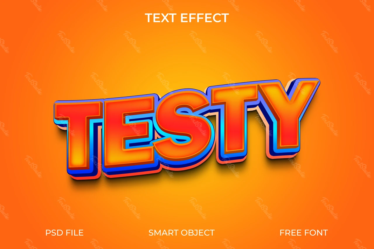 Texte rétro en 3d avec des couleurs vibrantes