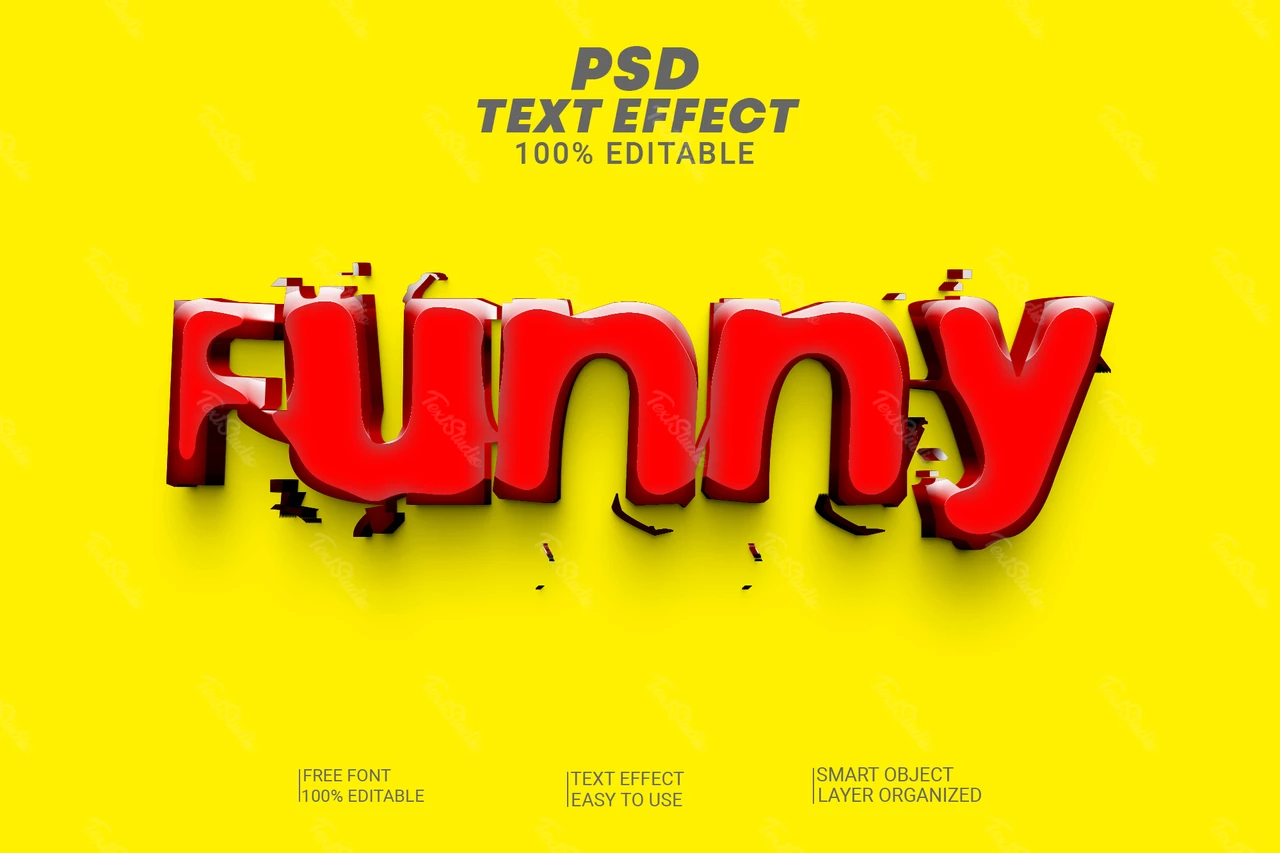 Funny Destroy Embossed Kids Grunge 3D Text Effect
