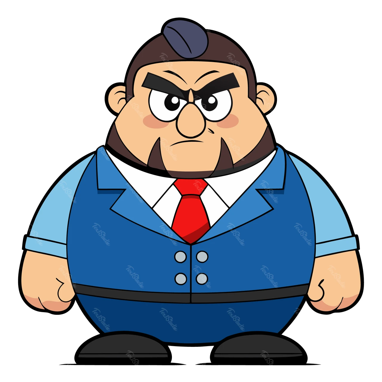 Personagem de desenho animado em estilo de terno de negócios