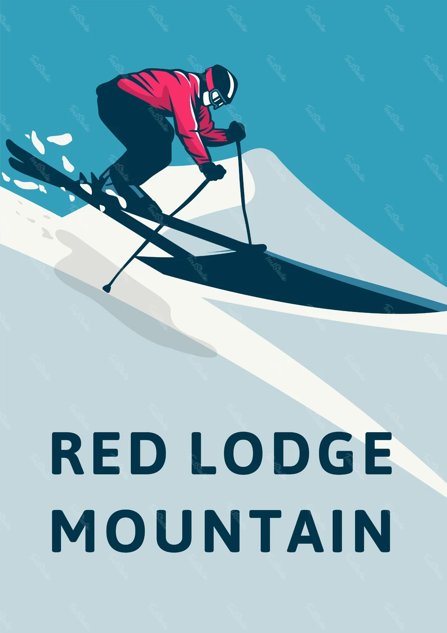 Minimalist Skiing Poster Design