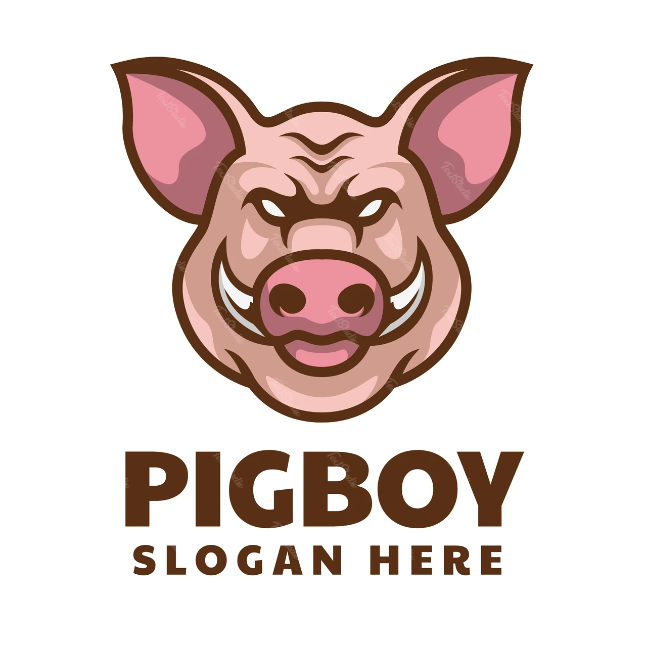 Mascotte-logo met krachtig karakter
