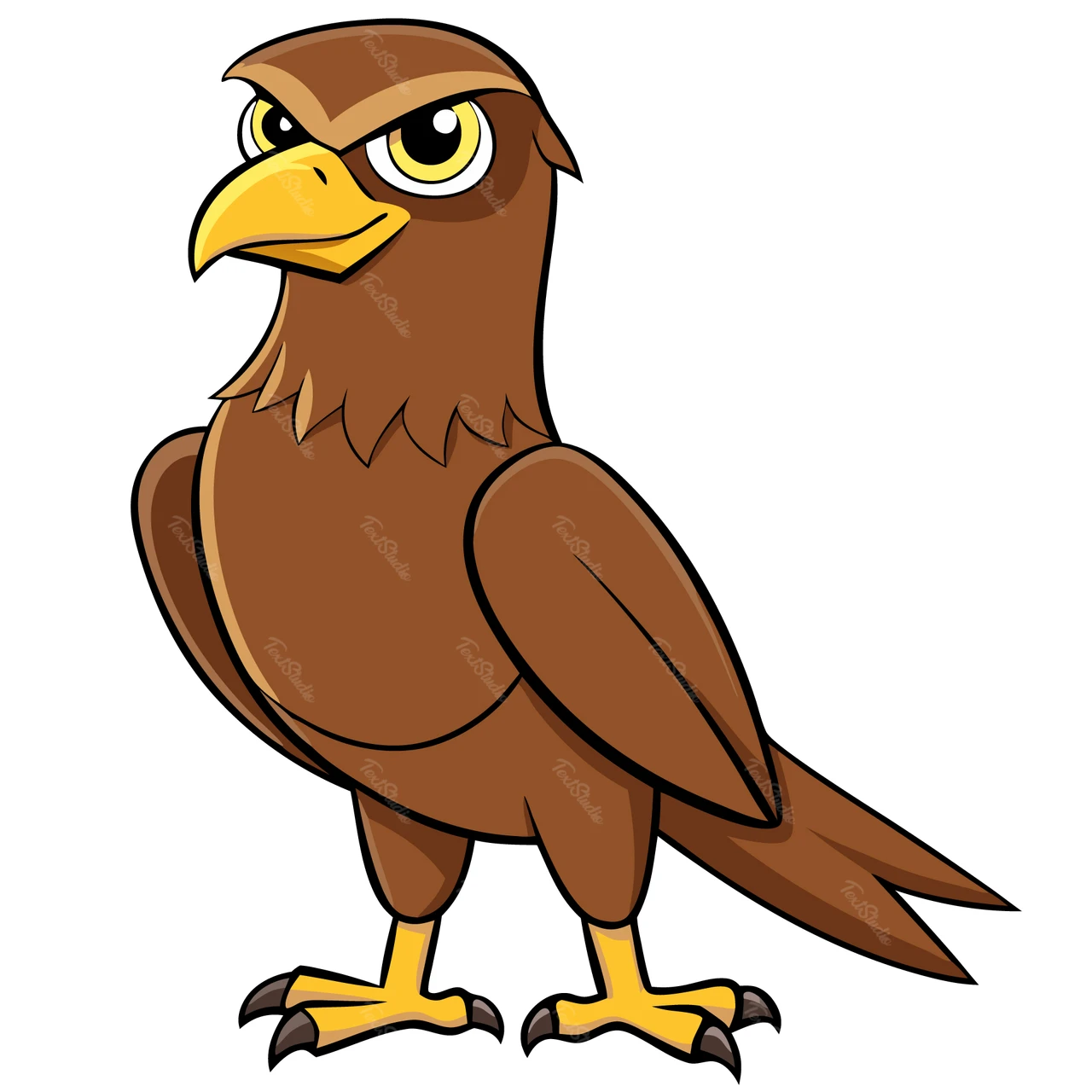 Cartoon Style Hawk Illustration