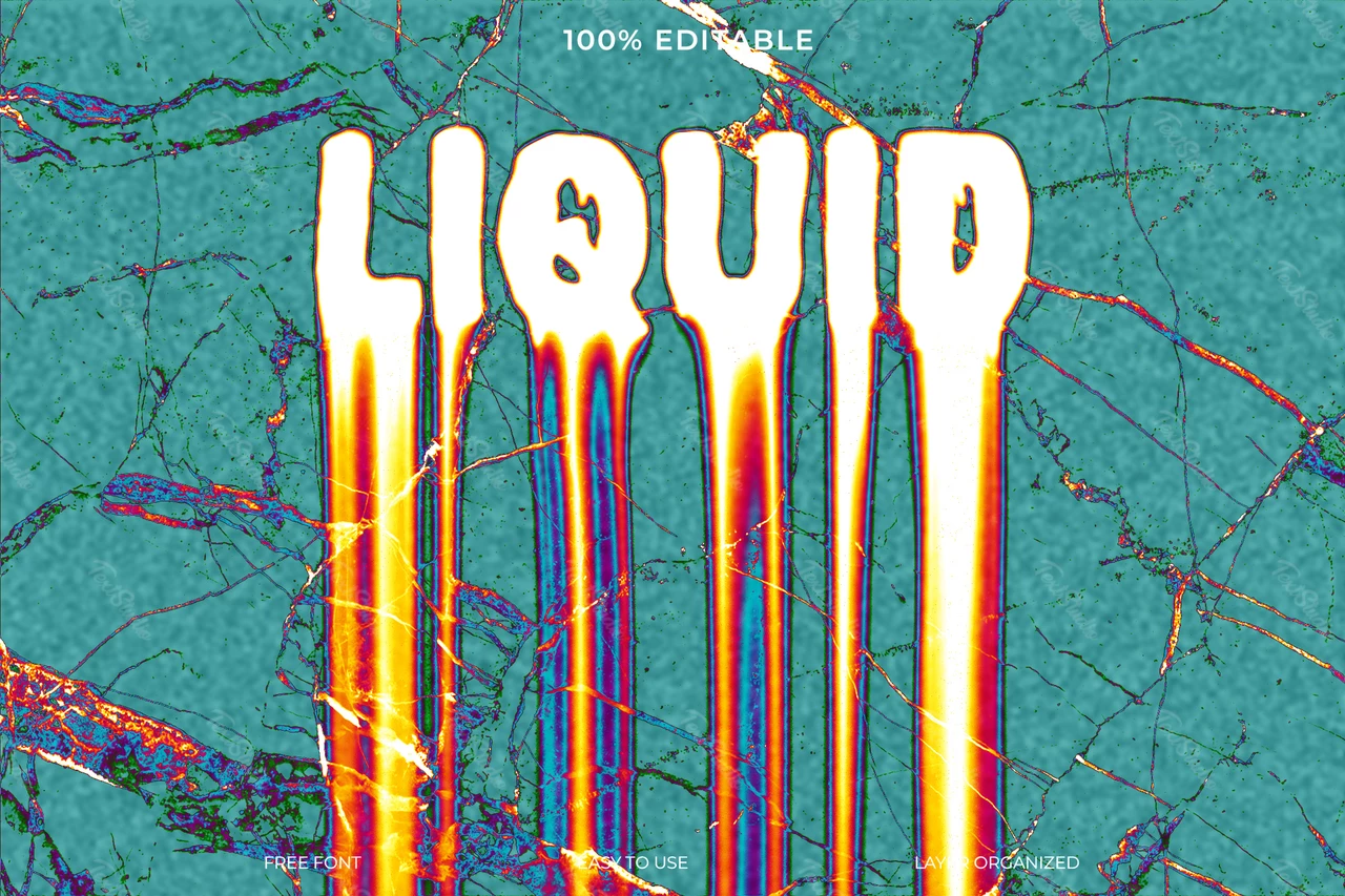 Flüssige trippy tropfende Lava Schriftart Stil Text-Effekt