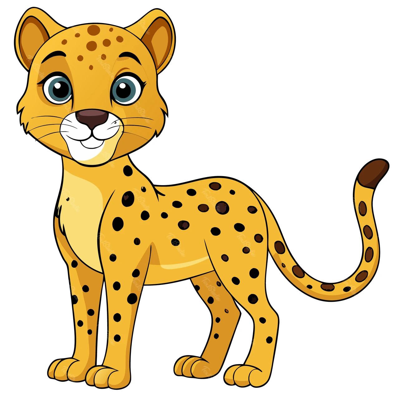Cartoon Style Cute Leopard Illustration